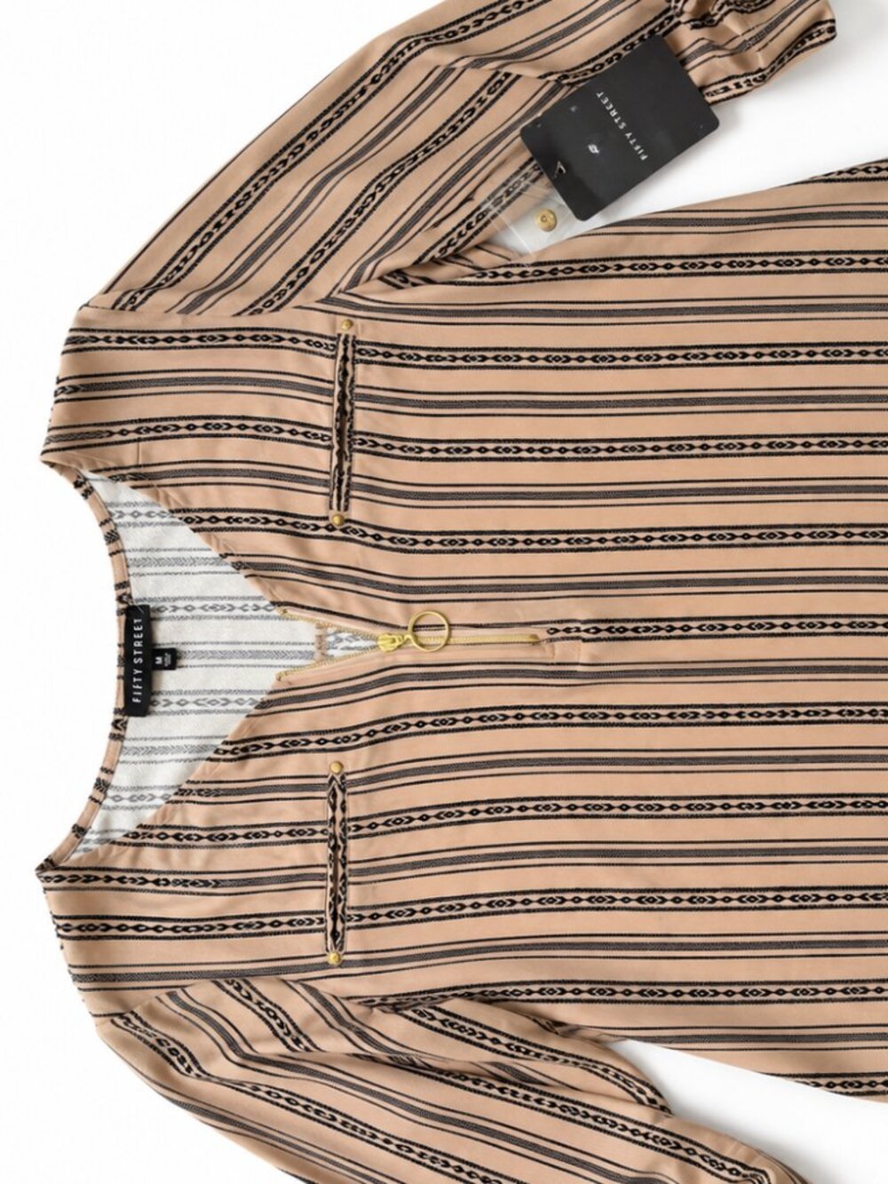 Fifty Street Boho Stripe Blouse – Medium – NWT - Picture 2 of 2
